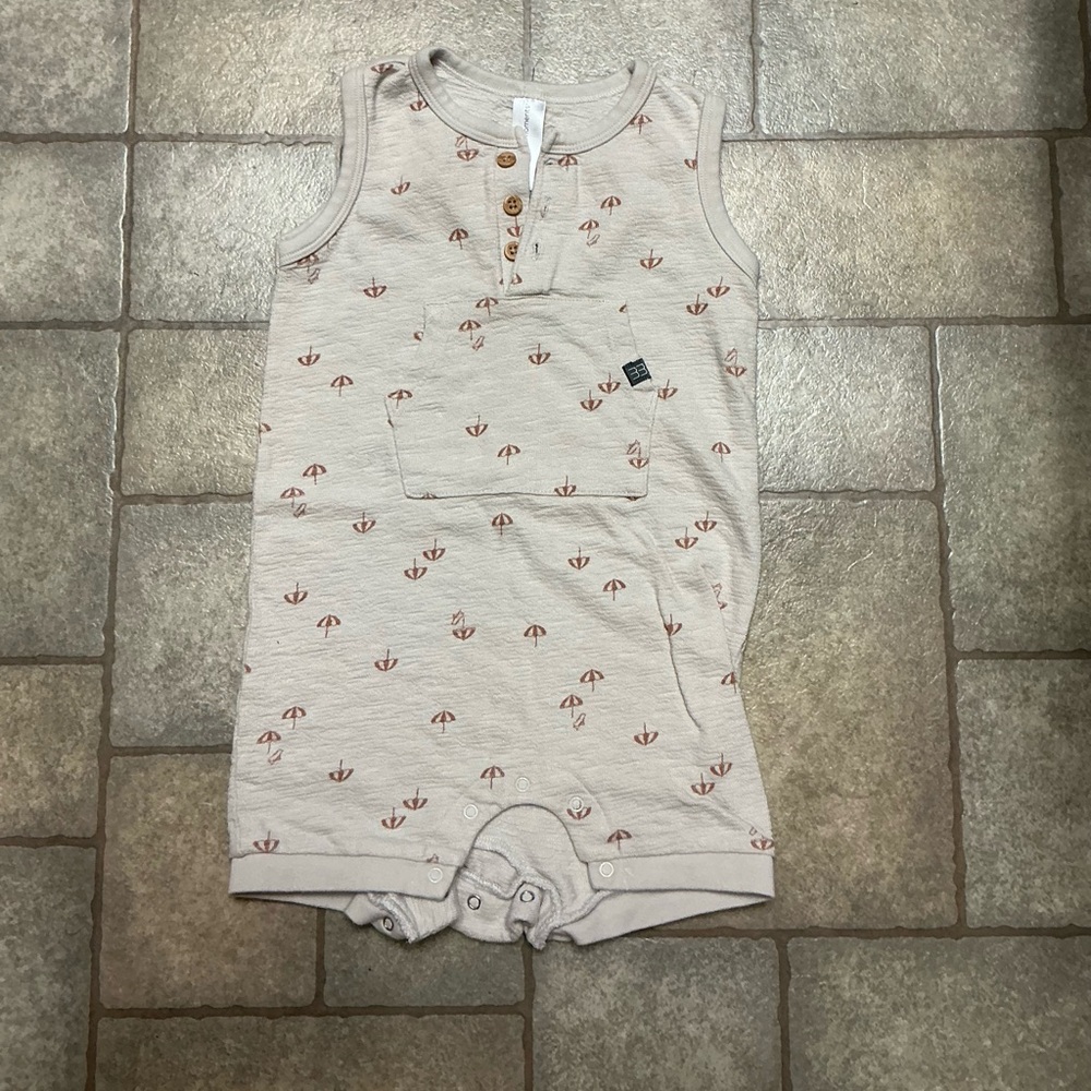 Sleeveless Baby Romper with Button Detail